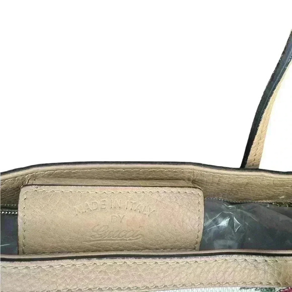 Gucci Vintage Medium Floral Camvas Pink/Beige Leather Tote Bag. - Picture 3 of 15